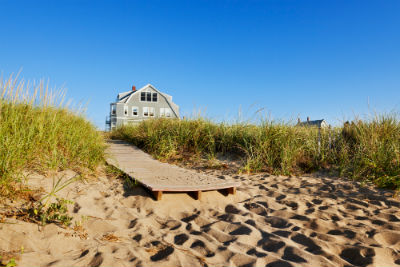 Photograph of Beach house with boardwalk