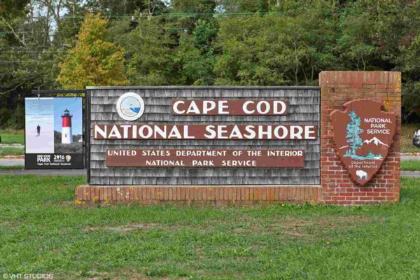 Photograph of the entrance sign to Cape Cod National Seashore in Eastham