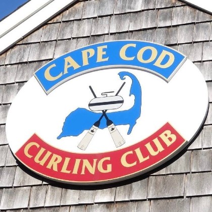 Photograph of the Cape Cod Curling Club sign on building