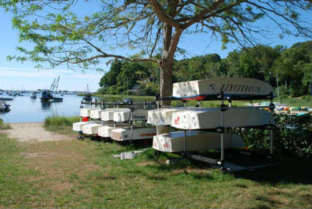Photograph of Cotuit Mosquito Yacht Club  sailboats on rack