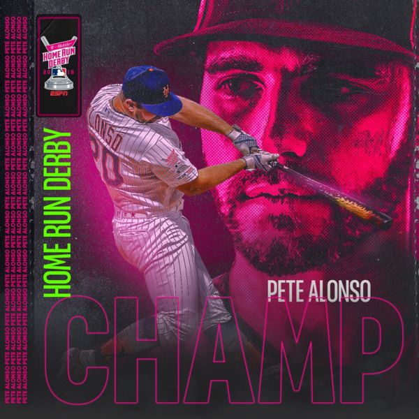 Graphic with photograph of Pete Alonzo playing baseball, photo courtesy of MLB