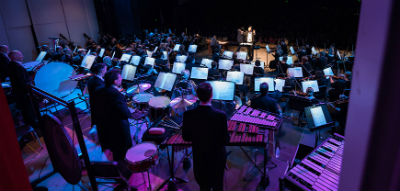 photograph of Cape Symphony musicians in a theatre